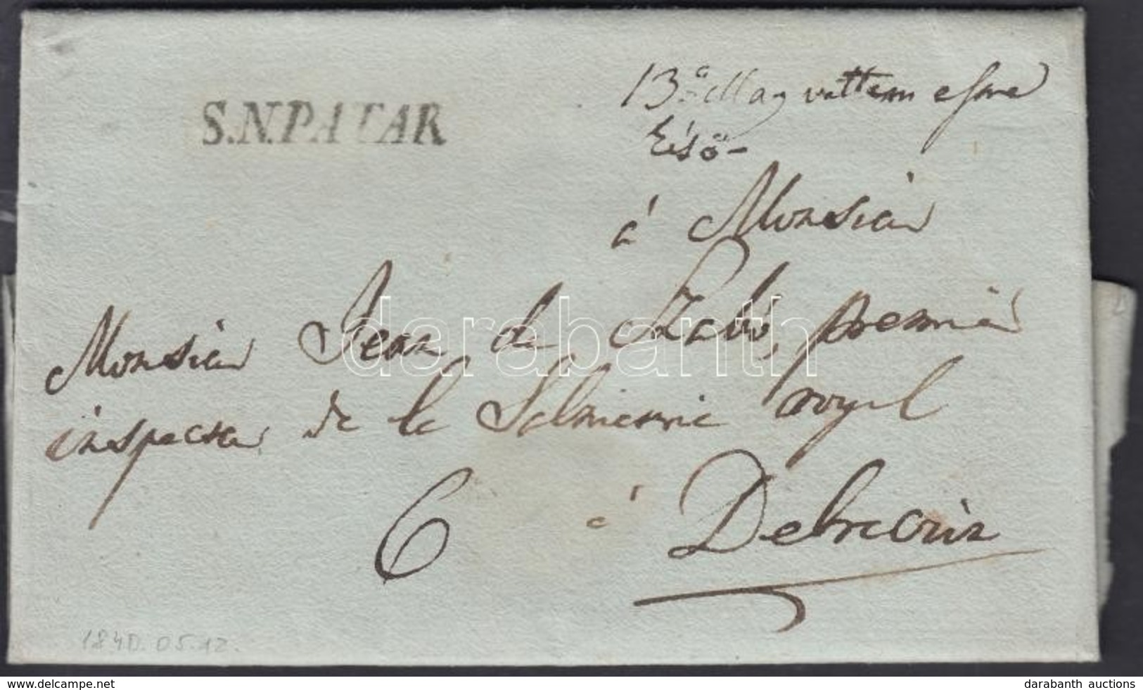 1840 Portós Levél / Cover With Postage Due 'S.N.PATAK' - Debreczin - Sonstige & Ohne Zuordnung