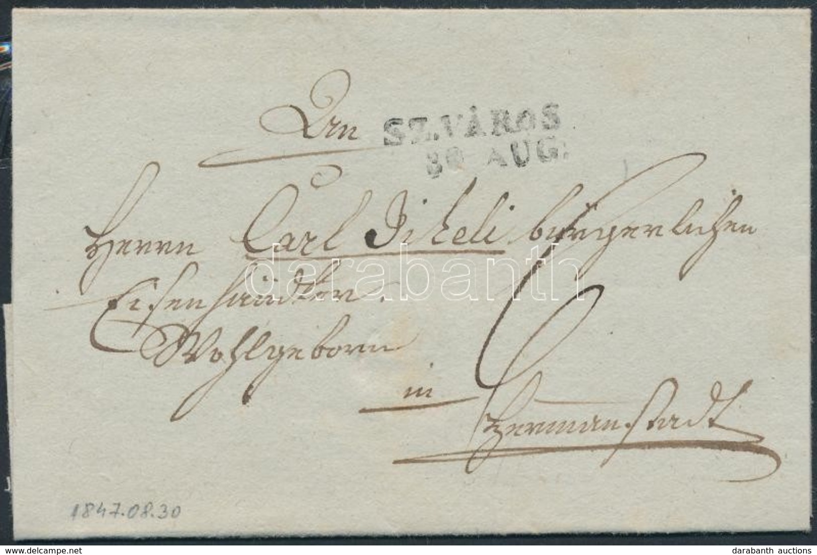 1847 Portós Levél / Cover With Postage Due 'SZ. VÁROS' - Hermannstadt - Altri & Non Classificati