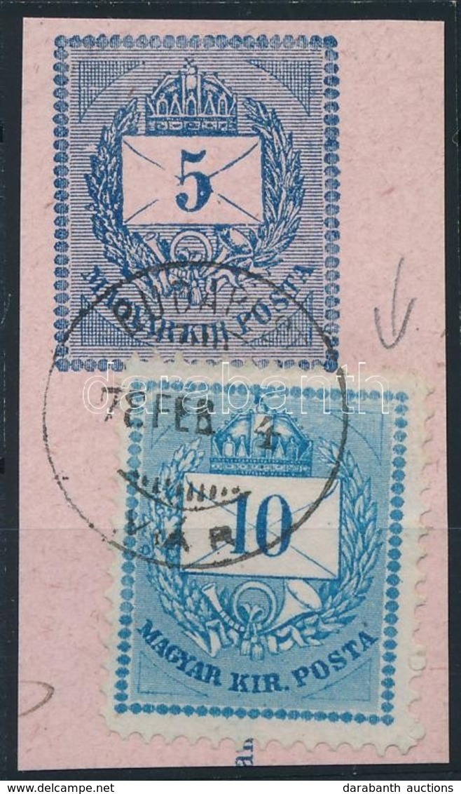 1878 5kr Postautalvány Kivágás 10kr Bélyeggel Vésetjavítással (jobb Felső Sarok) 'BUDAPEST / VÁR' - Sonstige & Ohne Zuordnung