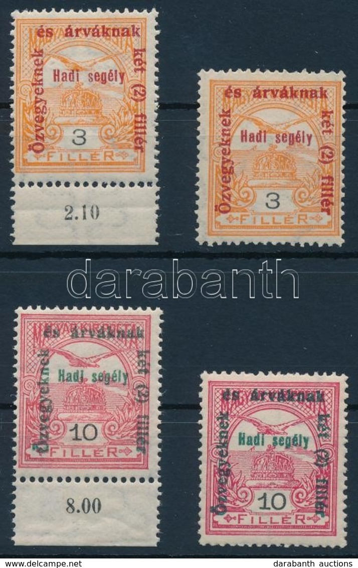 ** 1915 Hadi Segély 3f és 10f Eltolódott Felülnyomás + Támpéldány - Otros & Sin Clasificación