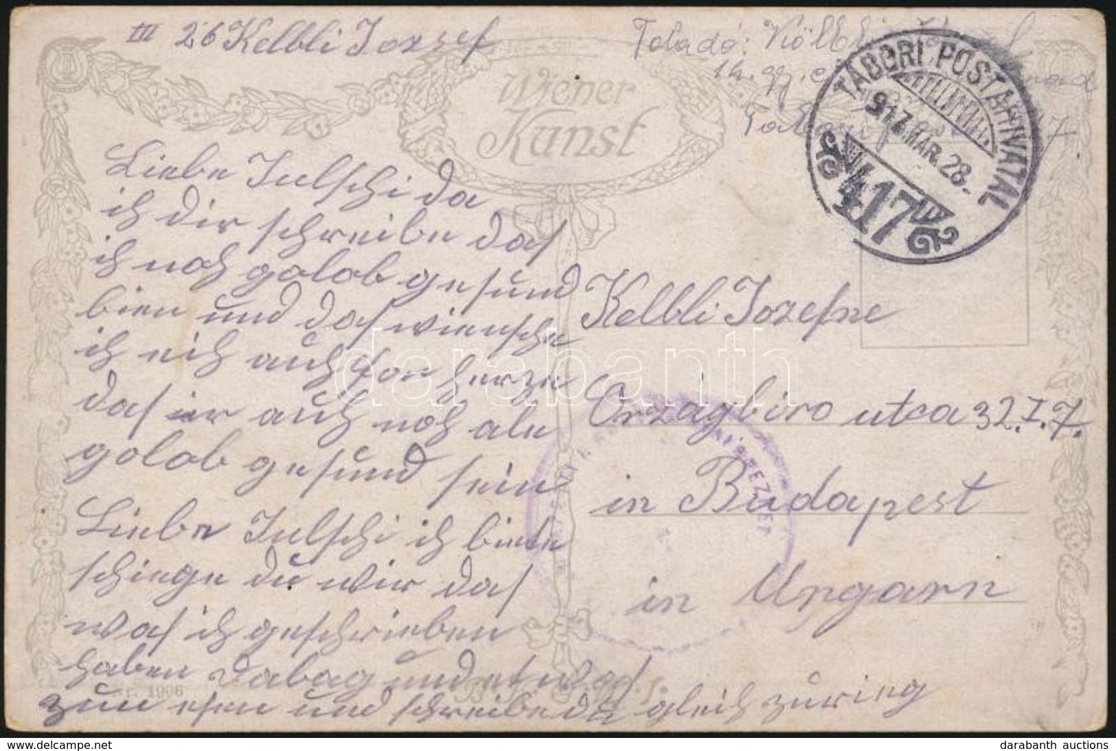 1917 Tábori Posta Képeslap / Field Postcard 'M.KIR. BUDAPESTI HONVÉD GYALOGEZRED' + 'TP 417' - Otros & Sin Clasificación