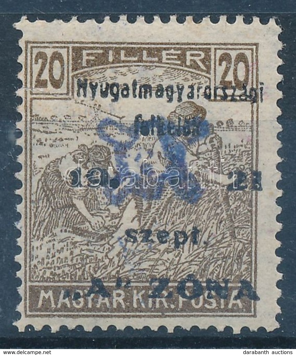 ** Nyugat-Magyarország II. 1921 Arató 20f Hármaslyukasztással (szakadt) Garancia Nélkül / No Guarantee - Sonstige & Ohne Zuordnung