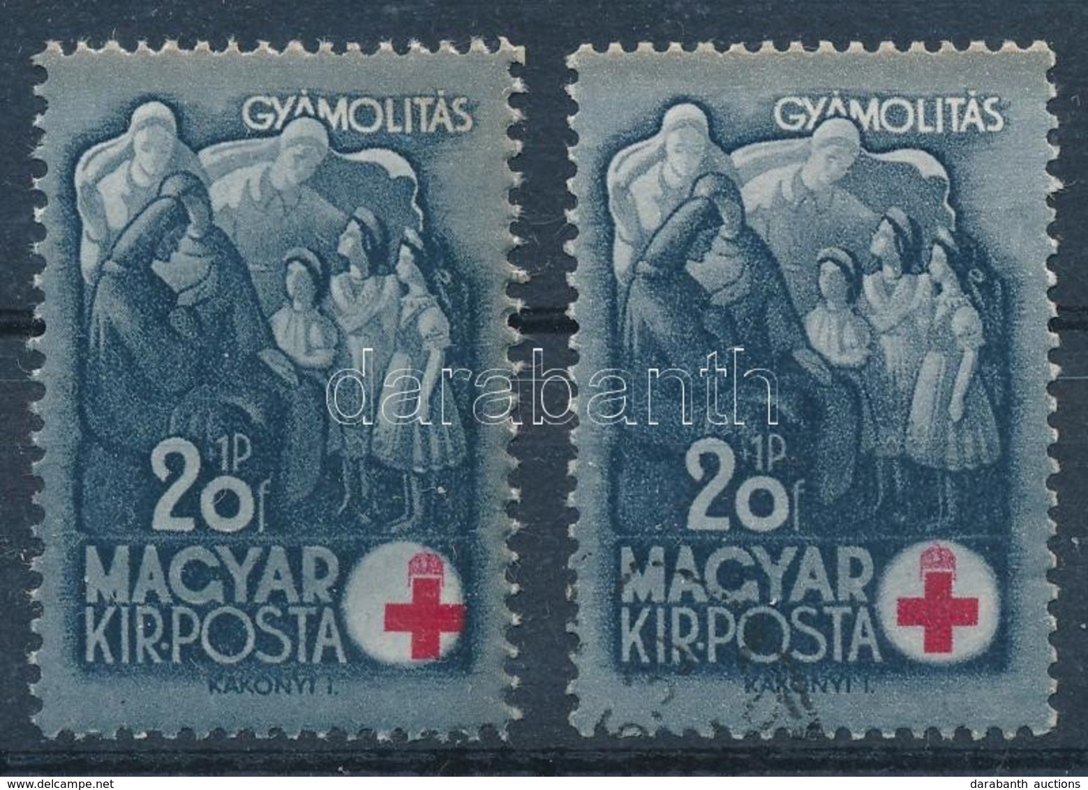 ** 1942 Vöröskereszt I. 20+1P Elcsúszott Vöröskereszttel / Mi 694 With Shifted Red Cross - Otros & Sin Clasificación