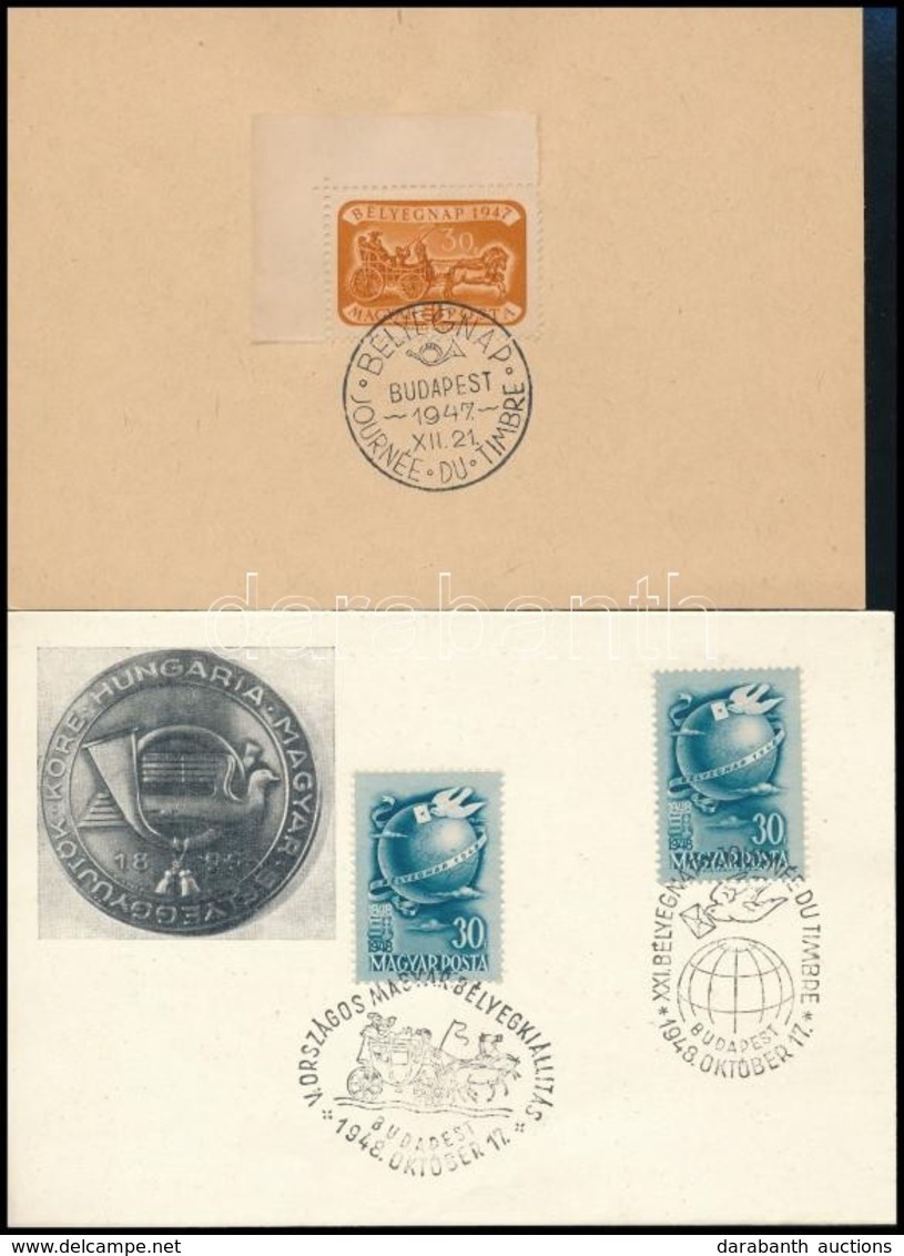 1947-1949 Bélyegnap 3 Elsőnapi Levelezőlapon (5.800) - Sonstige & Ohne Zuordnung