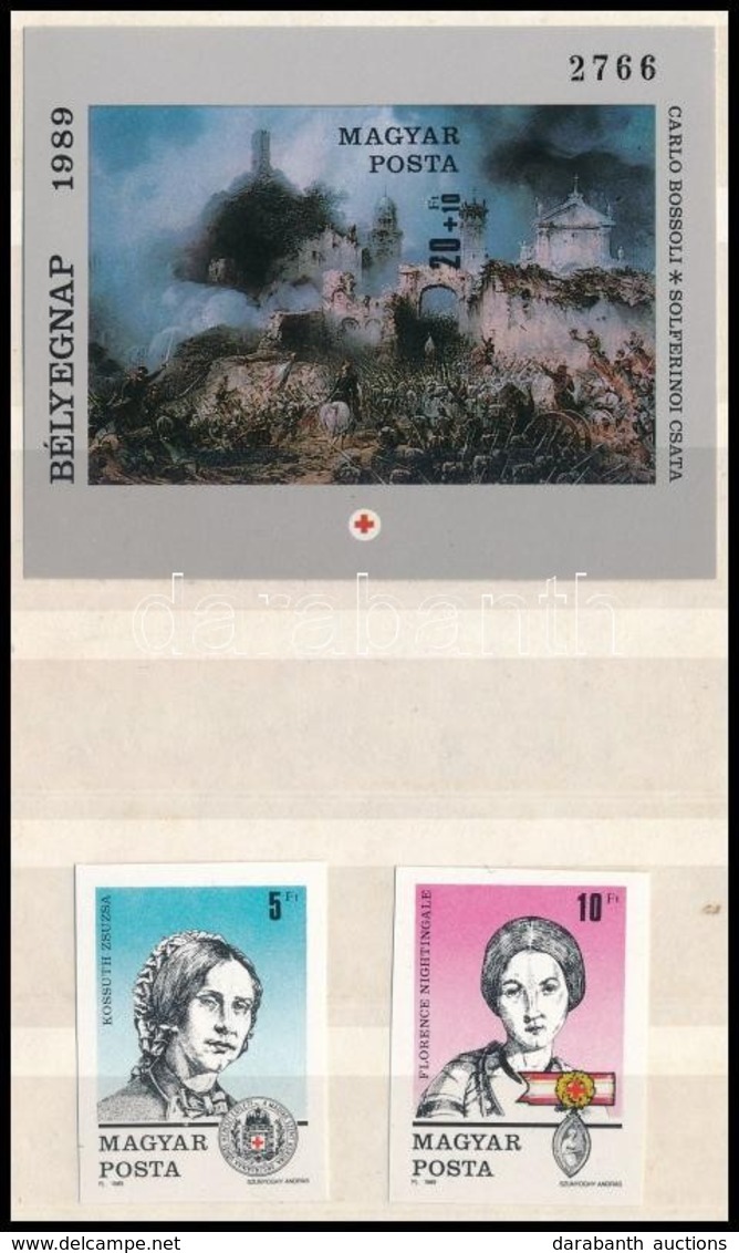 ** 1989 Vöröskereszt Vágott Sor + Vágott Blokk (10.500) / Mi 4048-4049 Imperforate Set + Mi Block 205 Imperforate - Altri & Non Classificati