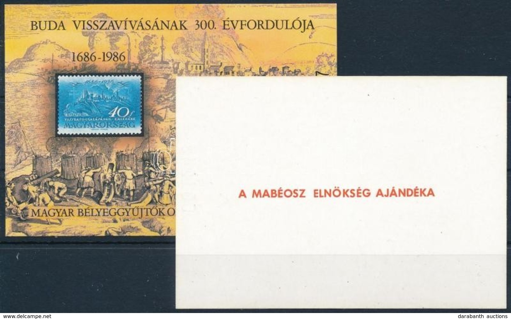 ** 1986 Buda Visszavívásának 300. évfordulója Emlékív Vastag Papíron Sorszámozott + Ajándék Emlékív (9.000) - Sonstige & Ohne Zuordnung