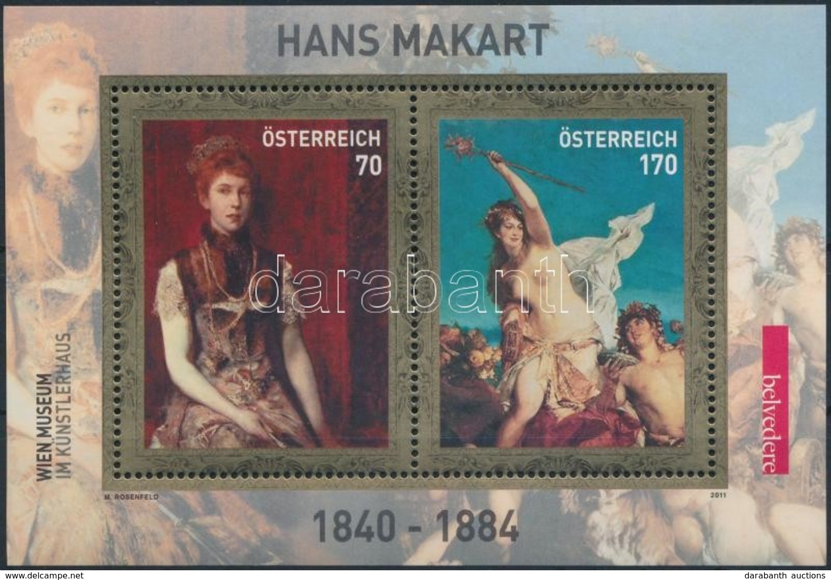 ** 2011 Hans Makart Festmények Blokk Mi 64 - Sonstige & Ohne Zuordnung