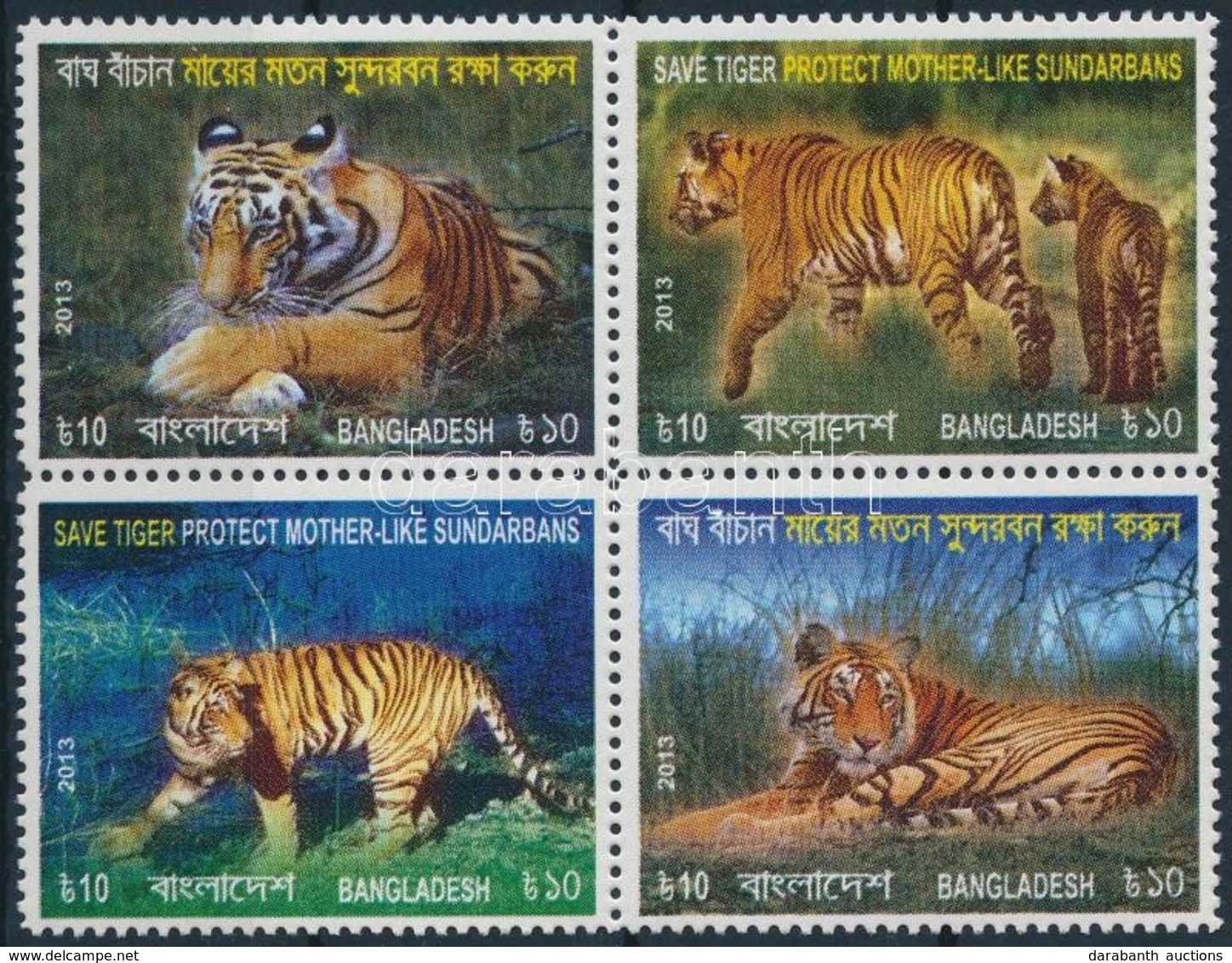 ** 2013 Tigris Négyestömb Mi 1134-1137 A - Sonstige & Ohne Zuordnung