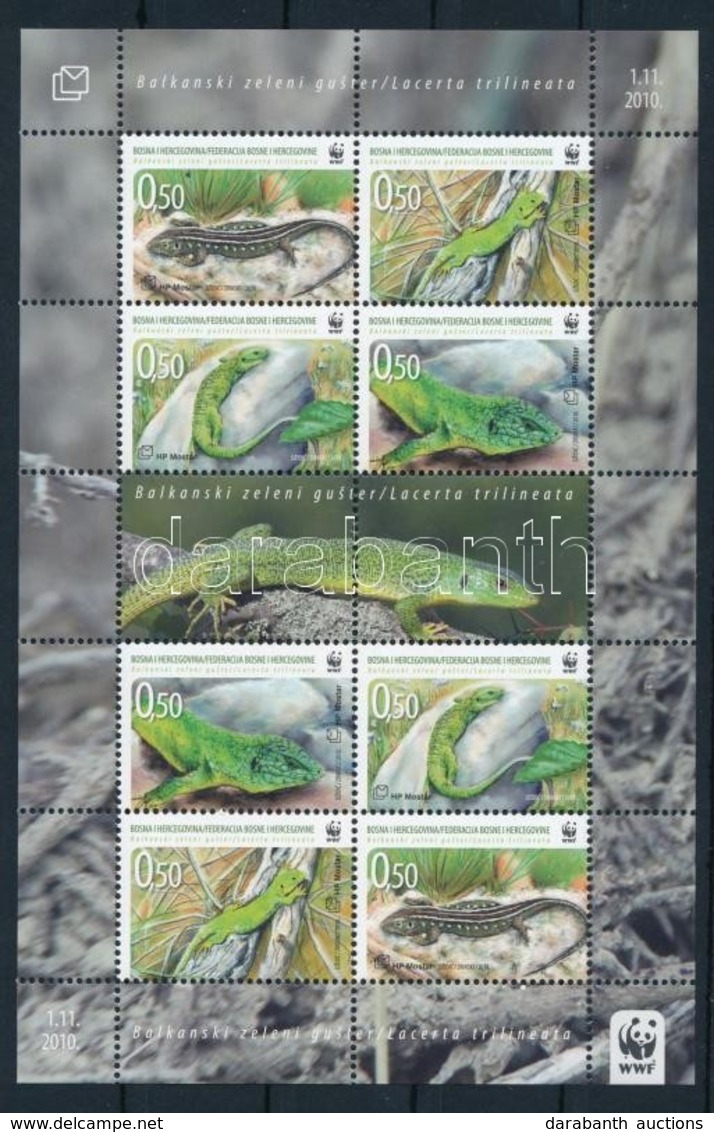 ** 2010 WWF: Balkáni Zöld Gyík Kisív Mi 299-302 - Sonstige & Ohne Zuordnung