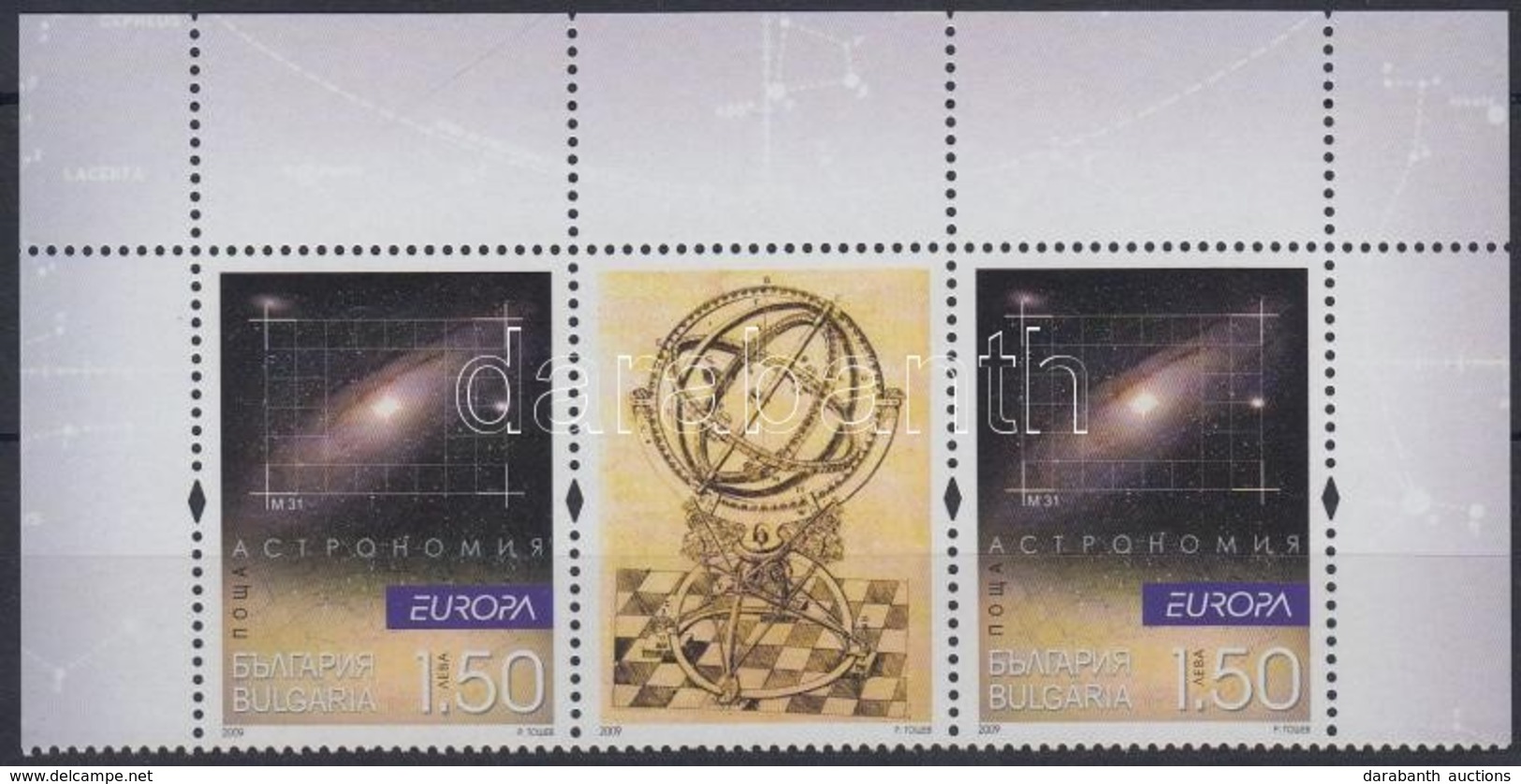 ** 2009 Europa CEPT: Csillagászat ívsarki ívközéprészes Hármascsík Mi 4905 - Altri & Non Classificati