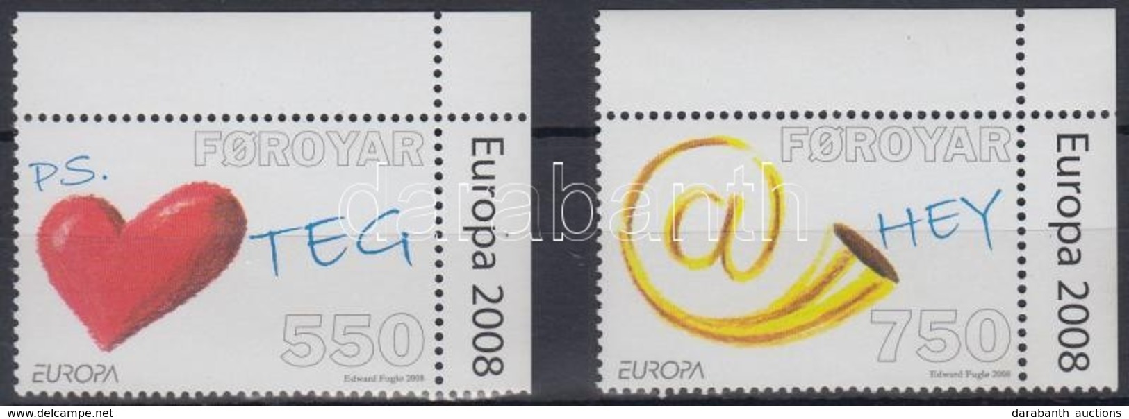 ** 2008 Europa CEPT: Levél ívsarki Sor Mi 638-639 - Sonstige & Ohne Zuordnung