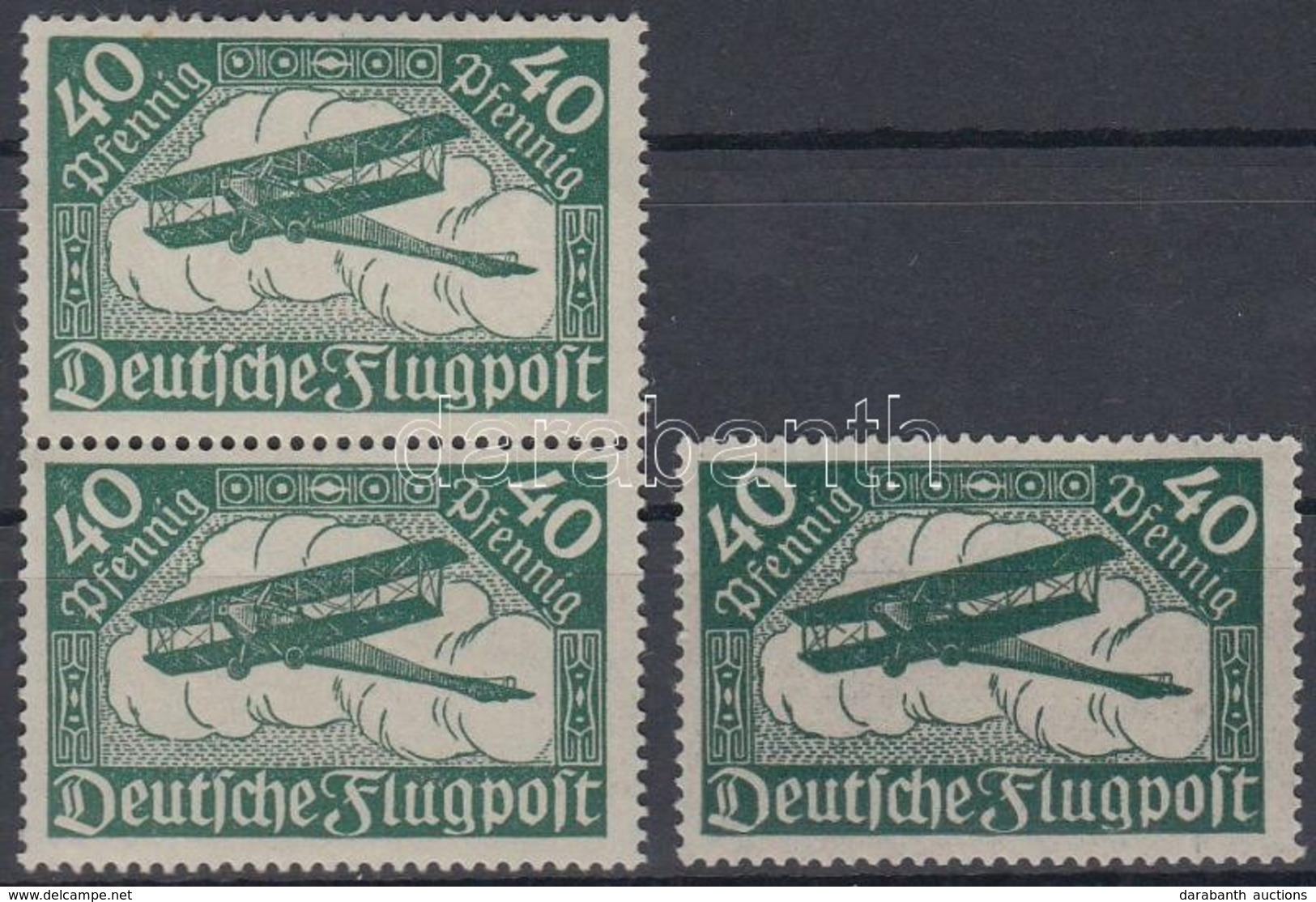 ** 1919 Repülőposta Pár Színeltéréssel + Támpéldány Mi 112 B - Sonstige & Ohne Zuordnung