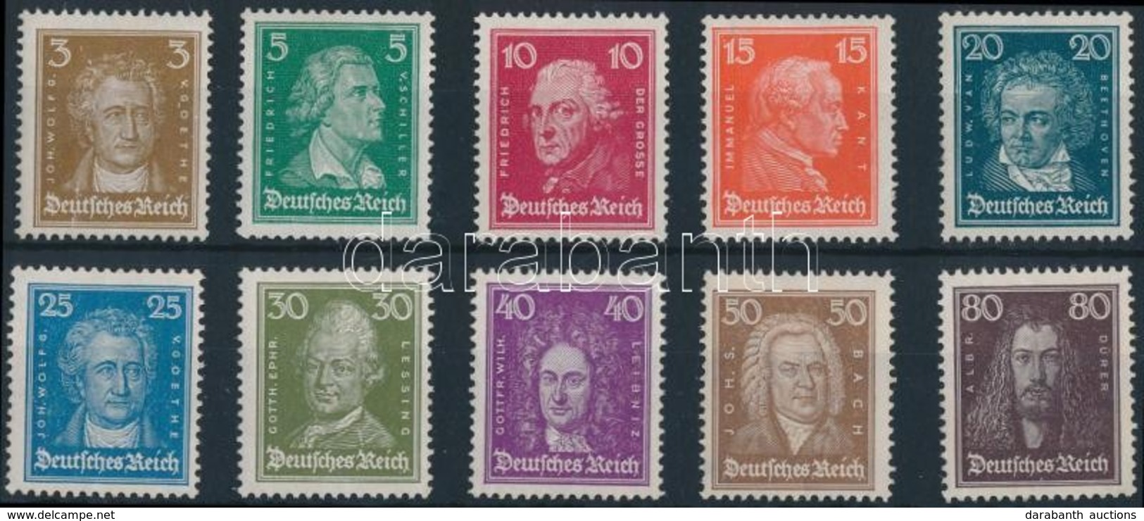 ** 1926 Híres Németek Sor 9 értéke Mi 385, 390-397 - Otros & Sin Clasificación