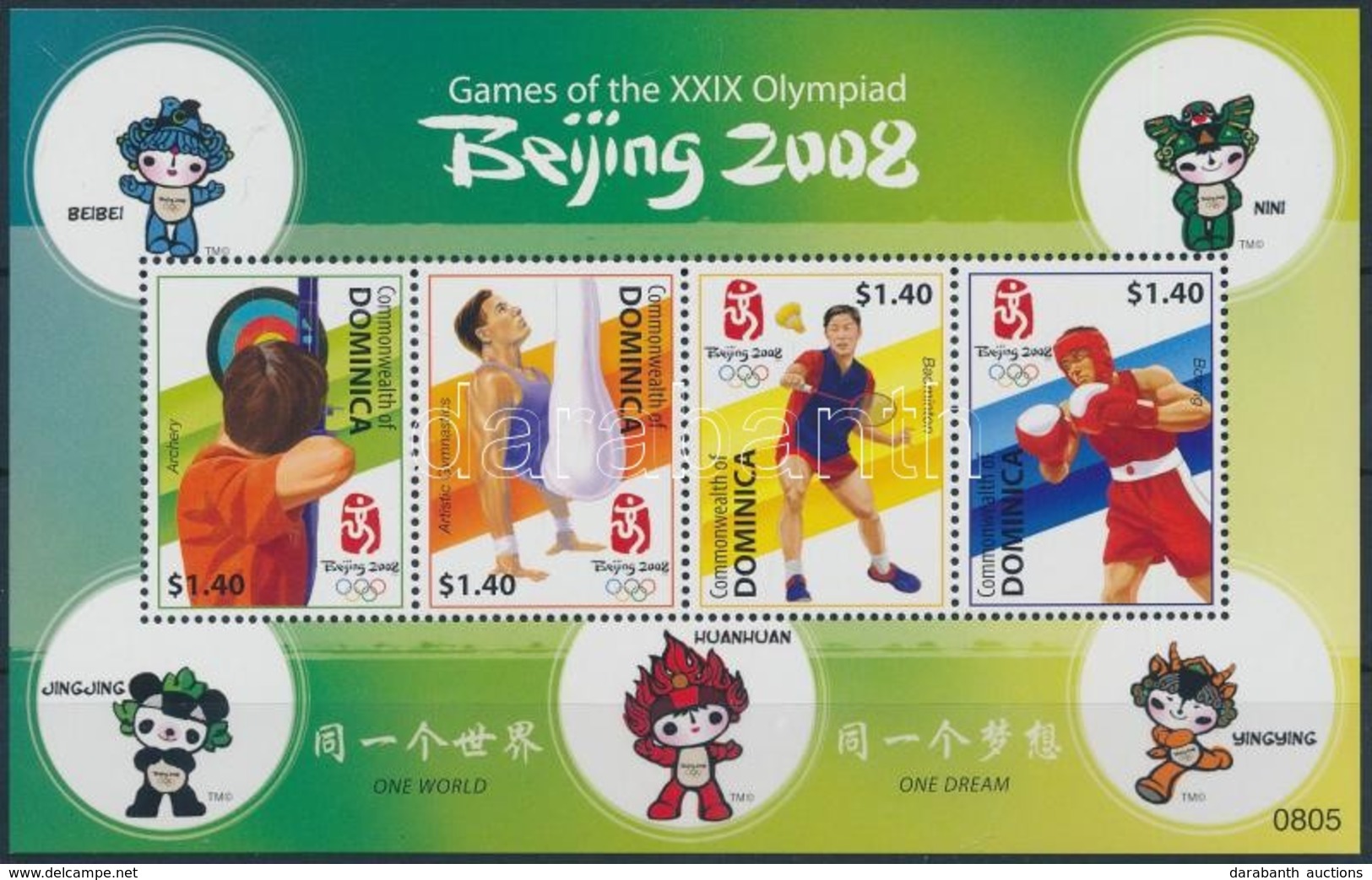 ** 2008 Nyári Olimpia, Peking Kisív Mi 3863-3866 - Altri & Non Classificati