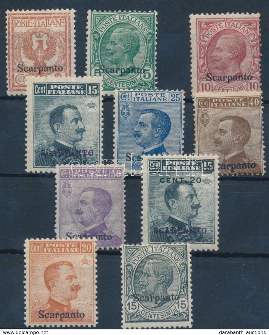 * 1912 Forgalmi 10 érték Scarpanto Felülnyomással Mi 3-12 XI - Otros & Sin Clasificación