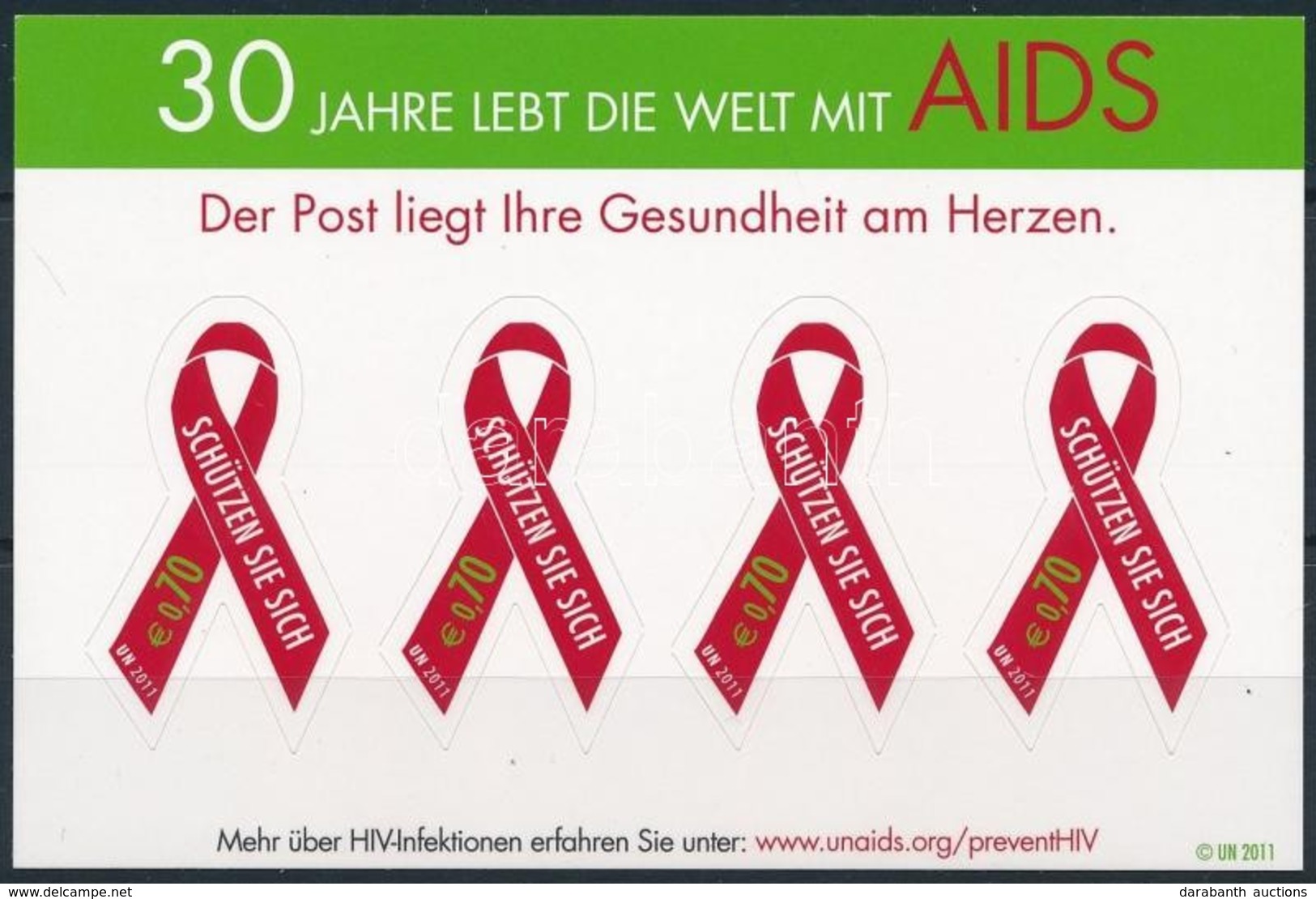** 2011 AIDS Elleni Kampány Fóliaív Mi 729 - Otros & Sin Clasificación