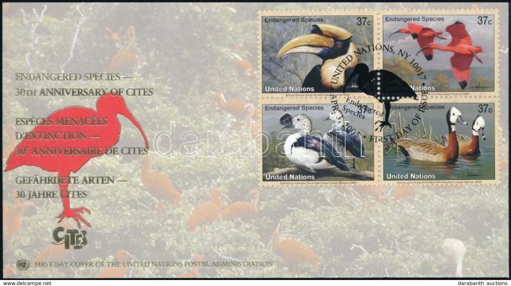 2003 WWF: Veszélyeztetett Fajok, Madarak Sor Négyestömb FDC,
WWF: Endangered Species, Birds Set Blocks Of 4
Mi 925-928 - Altri & Non Classificati