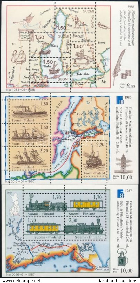 ** 1985-1987 3 Klf Blokk és 1 FDC Mi 1, 2, 3 - Sonstige & Ohne Zuordnung