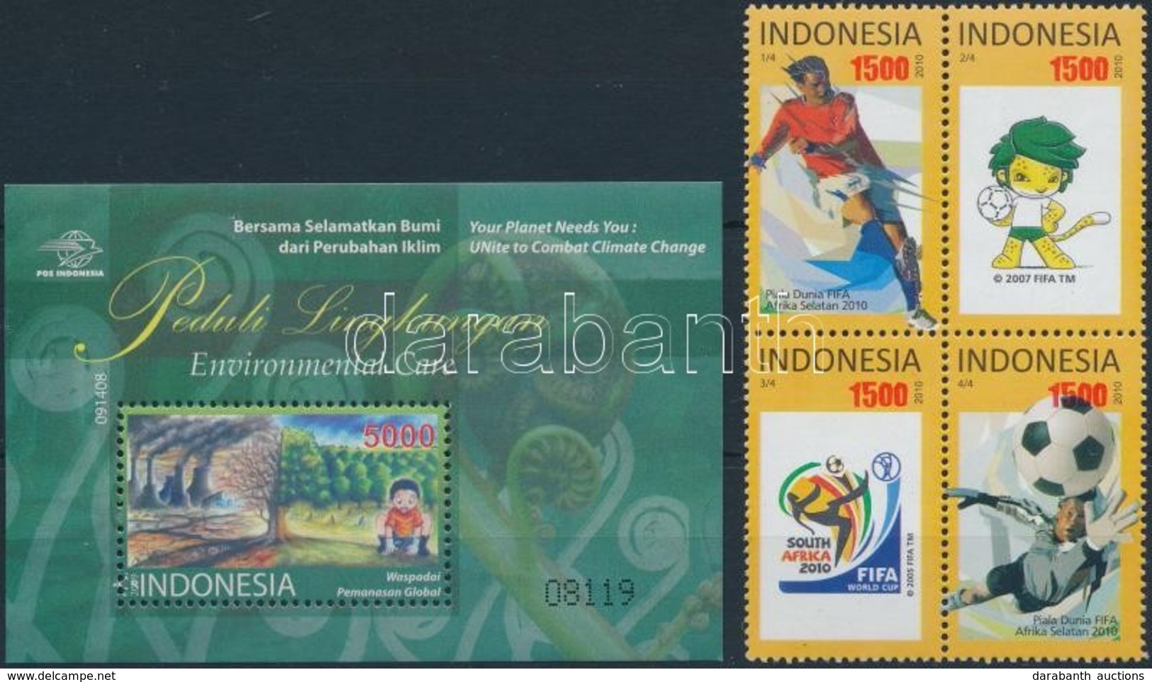 ** 2009-2010 Indonézia Blokk 252 + Négyestömb Mi 2822 - 2825 - Sonstige & Ohne Zuordnung