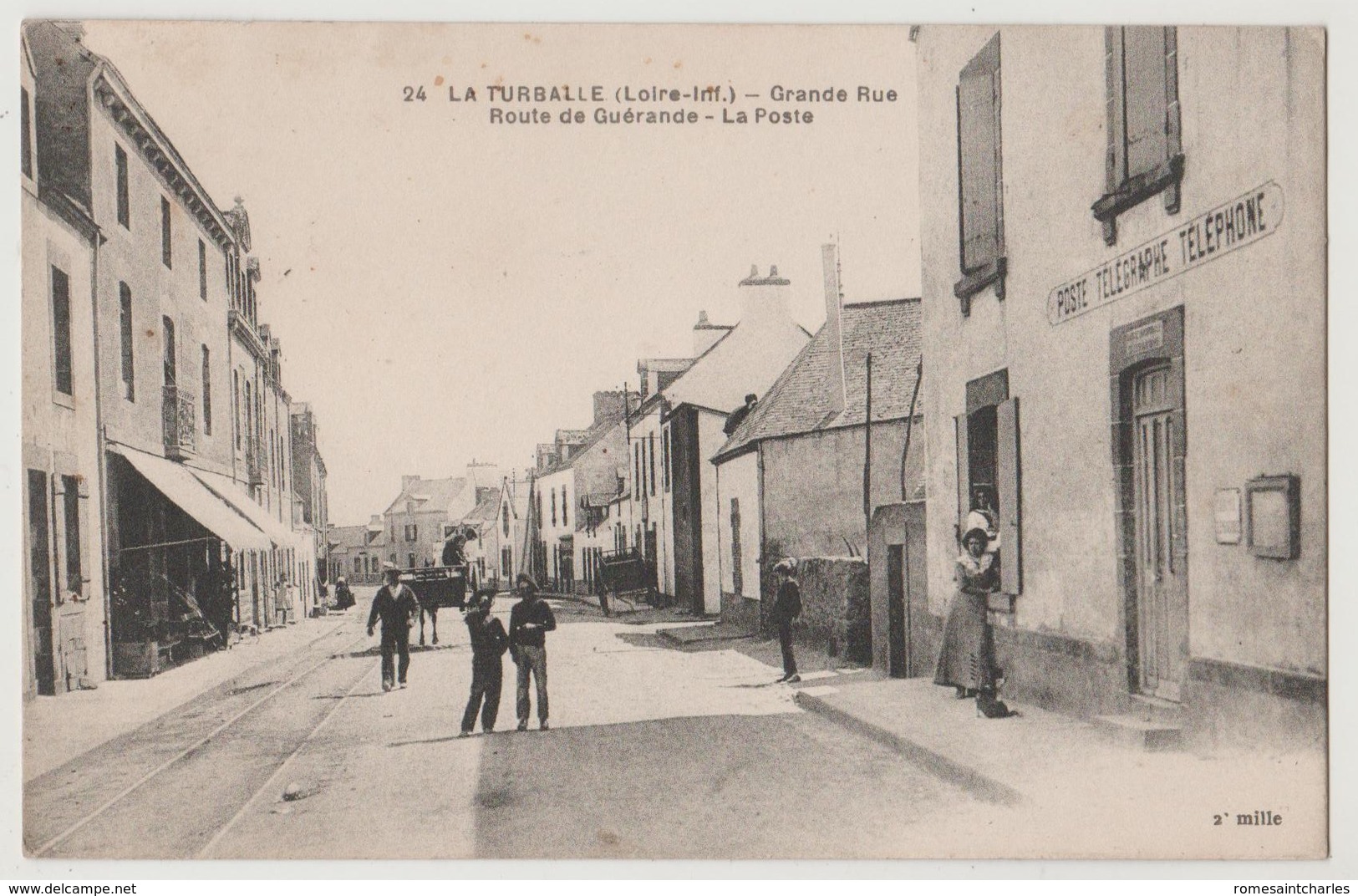 CPA 44 LA TURBALLE Grande Rue Route De Guérande - La Poste - La Turballe