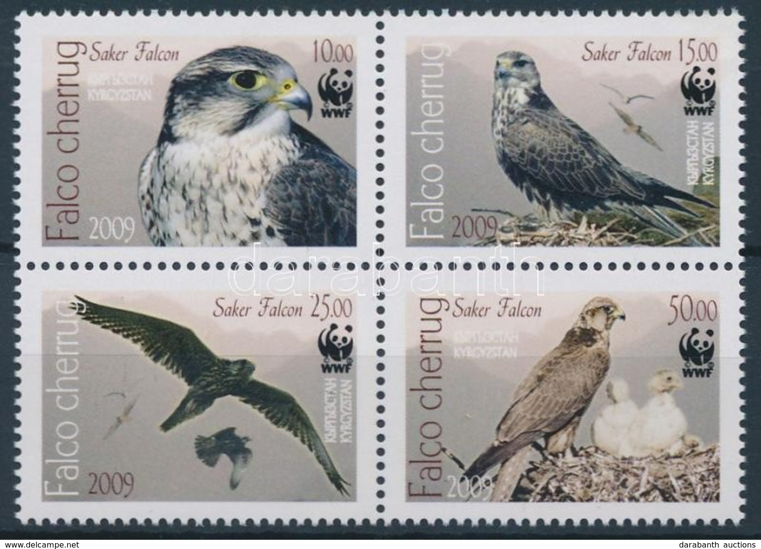 ** 2009 WWF: Sólymok Négyestömb Mi 579-582 A - Altri & Non Classificati