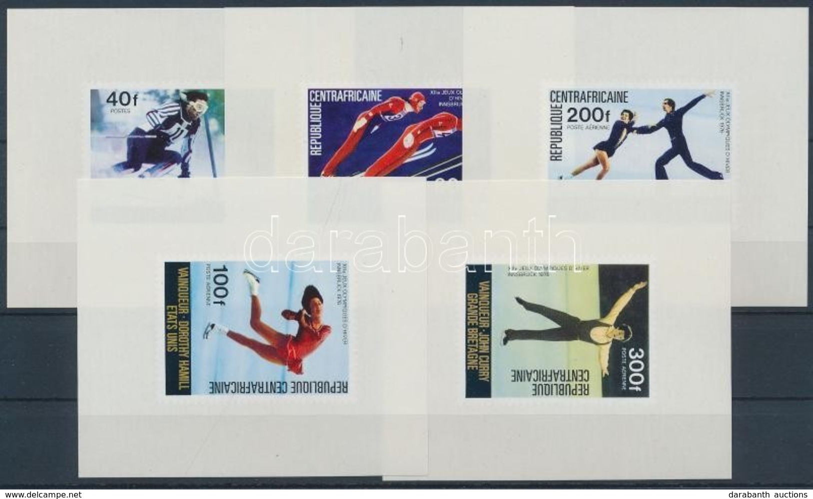 ** 1976 Téli Olimpiai éremgyőztesek Sor Vágott Blokkformában Mi 417-421 - Sonstige & Ohne Zuordnung