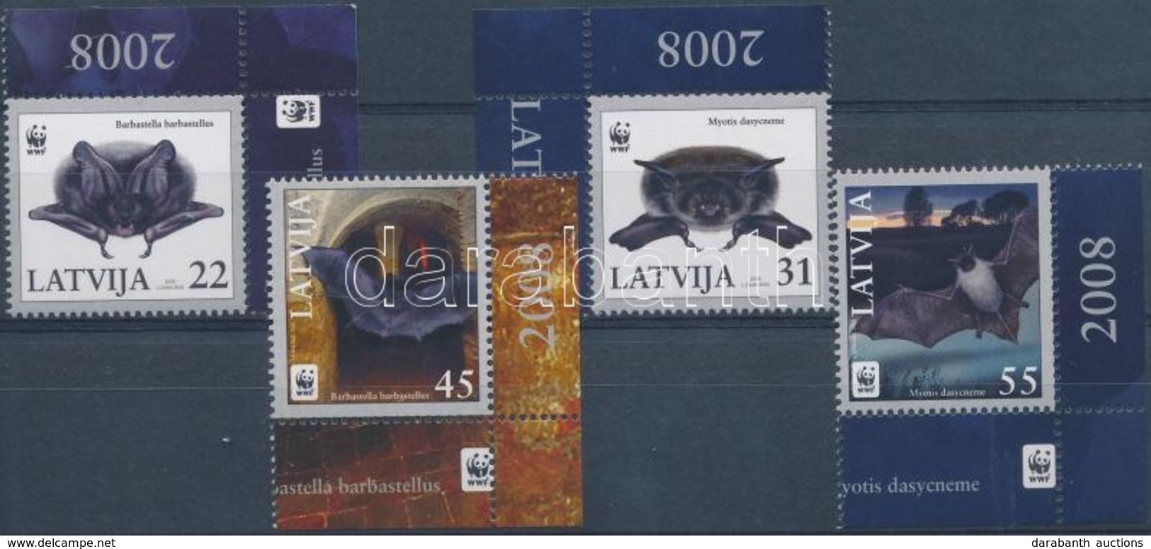 ** 2008 WWF Denevérek ívsarki Sor Mi 727-730 - Altri & Non Classificati