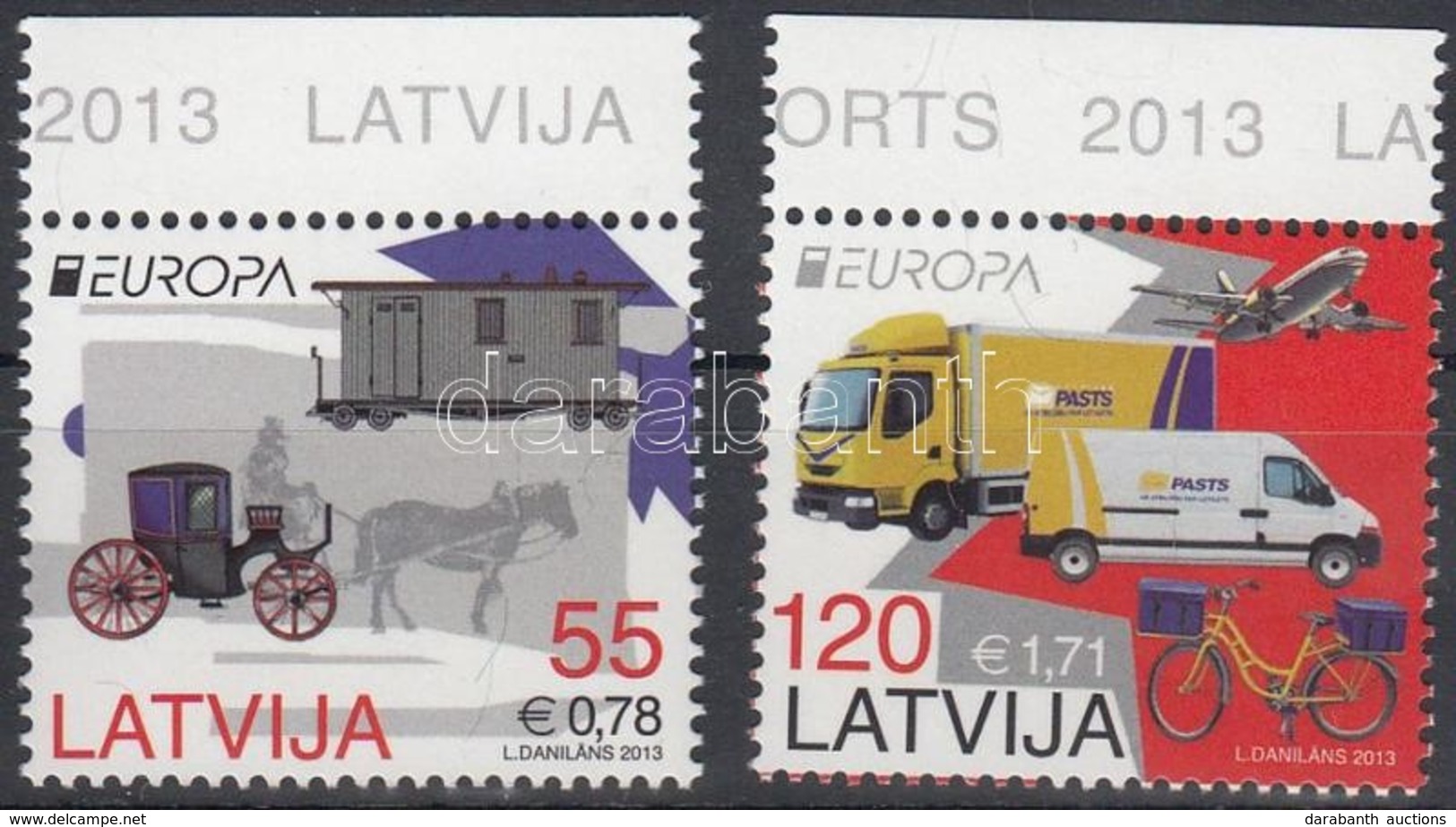 ** 2013 Europa CEPT Postai Járművek ívszéli Mi 861-862 - Sonstige & Ohne Zuordnung