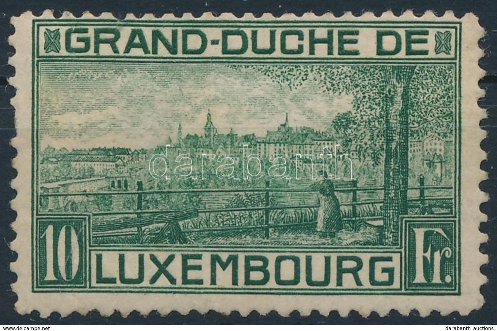 * 1923 Erzsébet Hercegnő: Látkép Blokkból Kitépett Bélyeg Mi 142 (gumihiba, Betapadás / Gum Disturbance) - Sonstige & Ohne Zuordnung