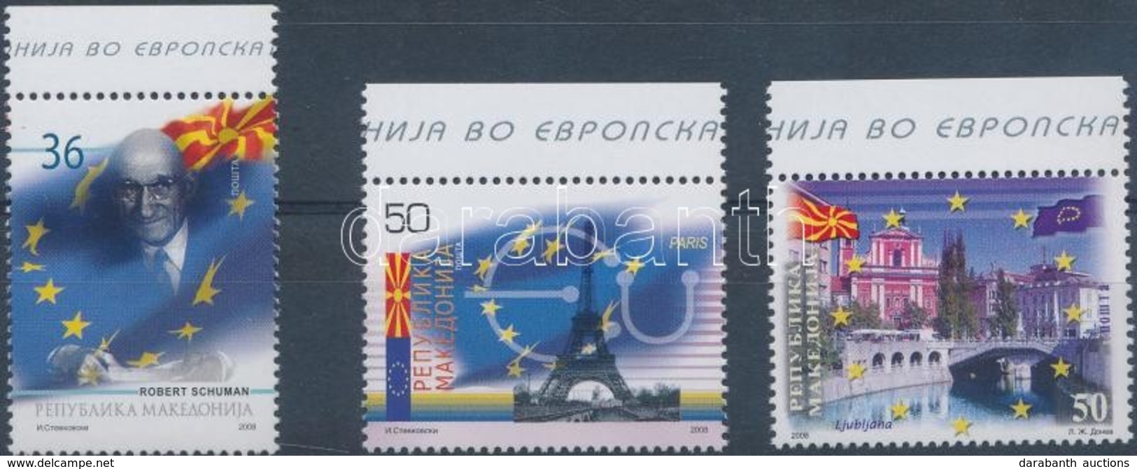 ** 2008 EU Csatlakozás ívszéli Sor Mi 464-466 - Altri & Non Classificati