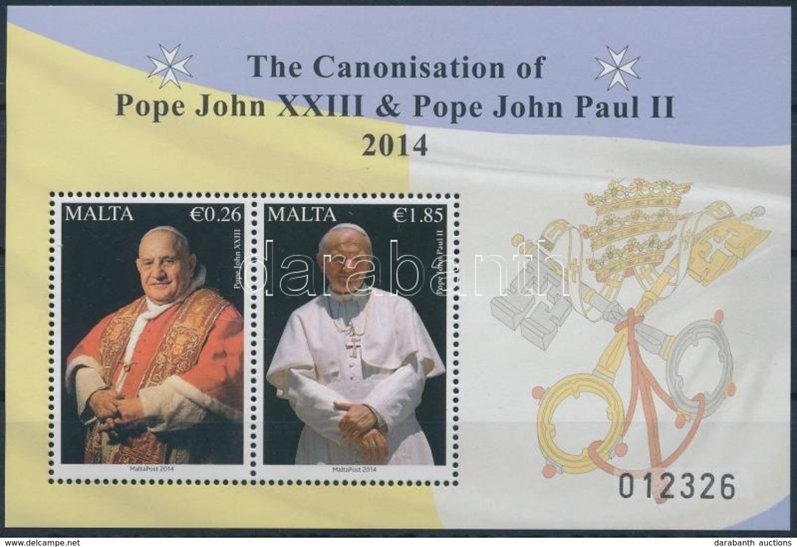 ** 2014 XXIII. János és II. János Pál Pápa Szentté Avatása Blokk Mi 59 - Sonstige & Ohne Zuordnung