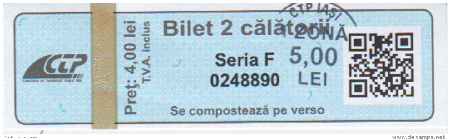 Romania Tramway Ticket 2 Trips - Europe