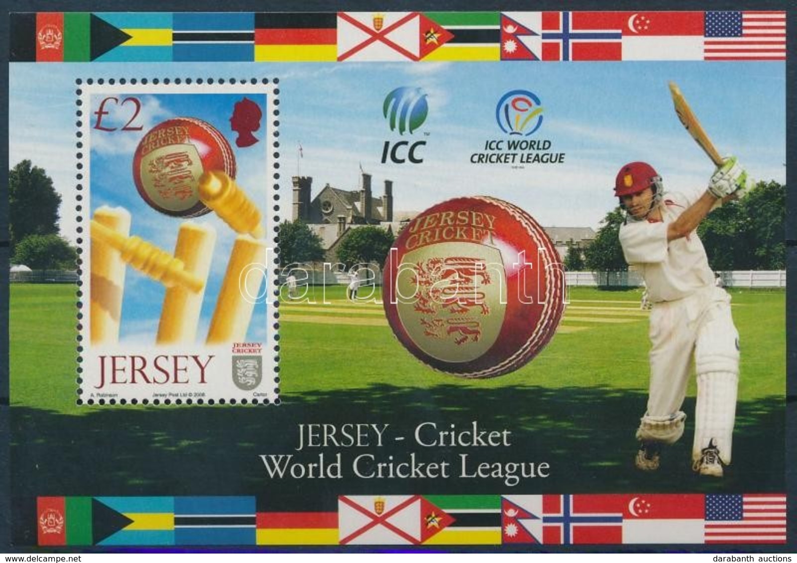 ** 2008 Jersey Részvétele A Krikett Világszövetségben Blokk Mi 69 - Sonstige & Ohne Zuordnung