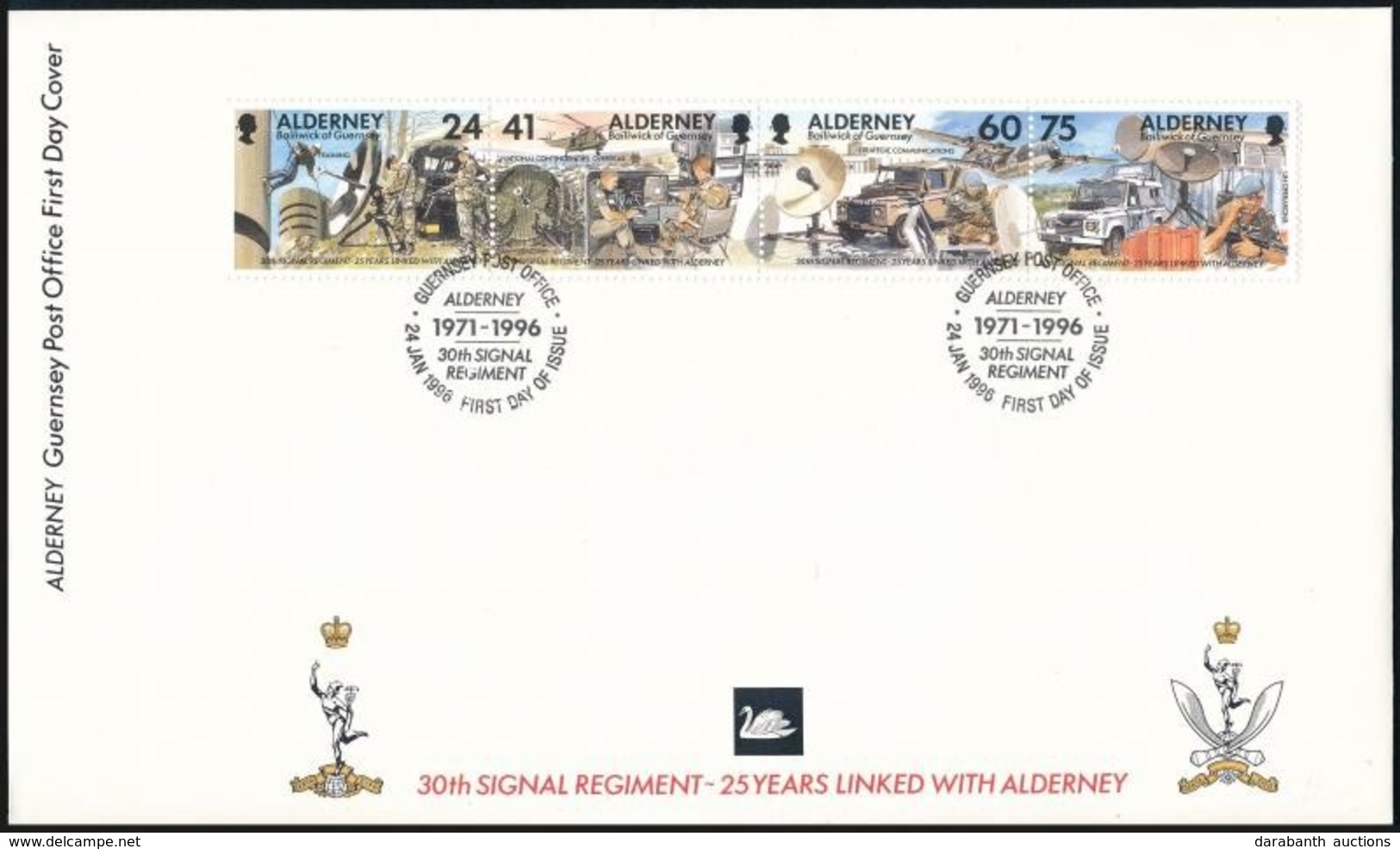 1996 Távközlési Ezred Négyescsík FDC,
Signal Regiment Stripe Of 4 FDC
Mi 90-93 - Altri & Non Classificati