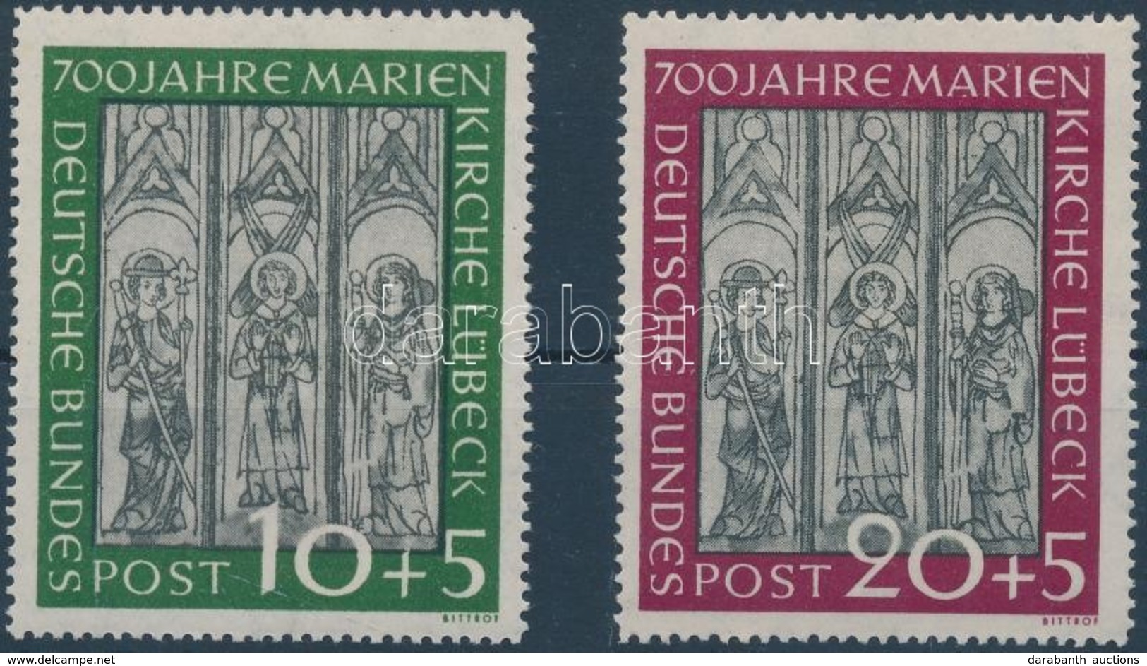 ** 1951 700 éves A Lübeck-i Mária Templom Sor Mi 139-140 - Sonstige & Ohne Zuordnung