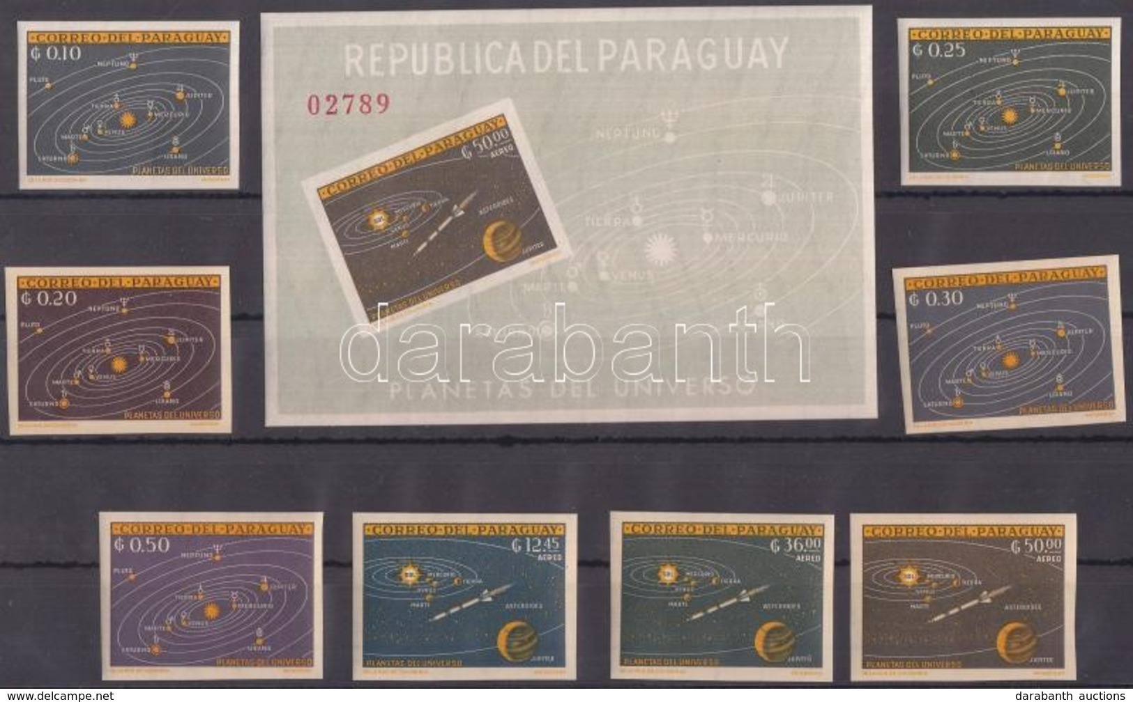 ** 1962 Naprendszer Vágott Sor Mi 1142-1146 + Vágott Blokk 33 - Otros & Sin Clasificación