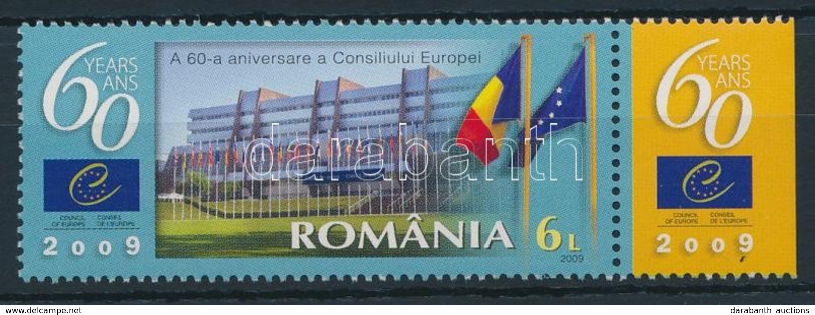 ** 2009 60 éves Az Europa Tanács Szelvényes Bélyeg Mi 6359 - Altri & Non Classificati