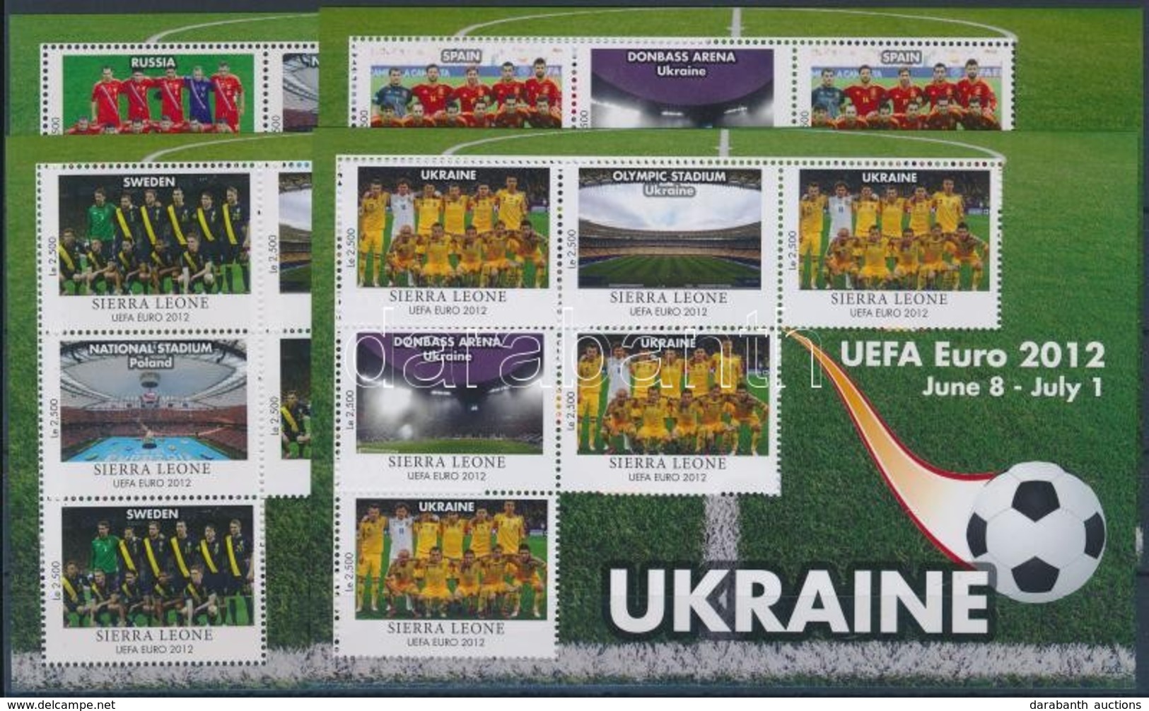 ** 2012 UEFA Labdarúgó Európa Bajnokság 16 Db-os ívsor A Résztvevő Országok Csapataival - Altri & Non Classificati