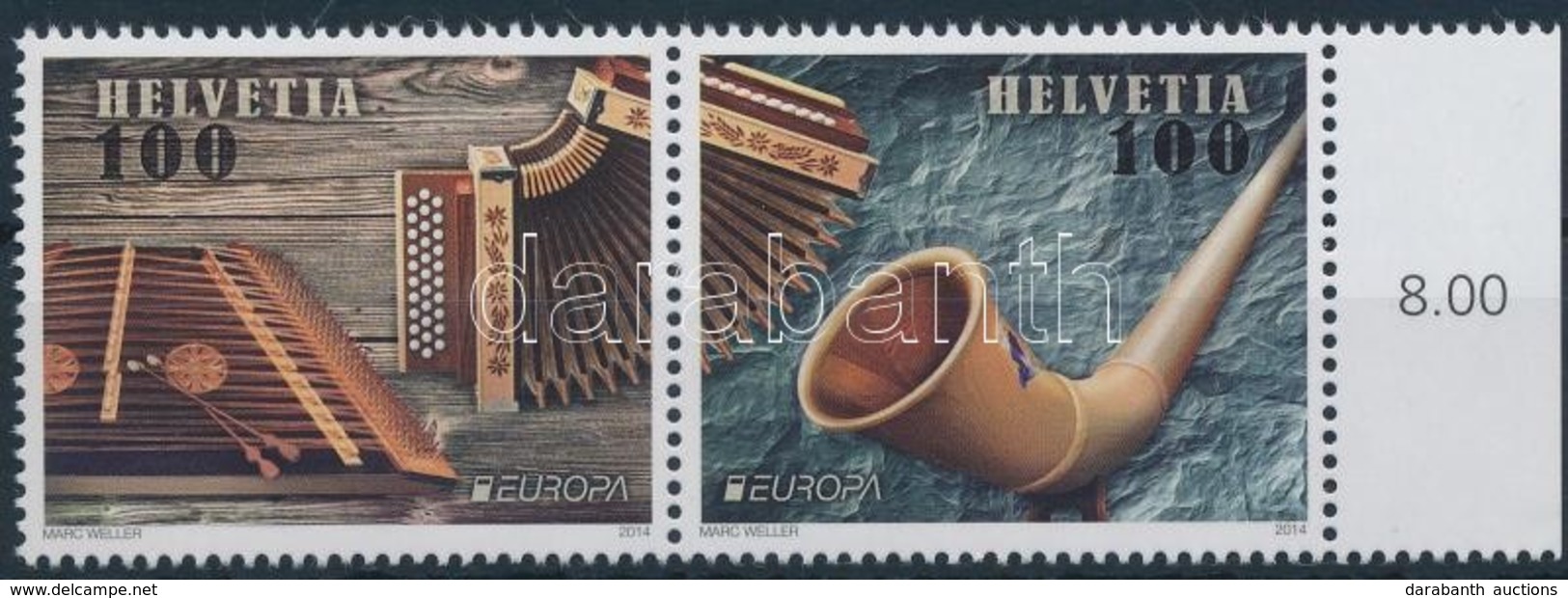 ** 2014 Europa CEPT Hangszerek ívszéli Pár Mi 2349-2350 - Sonstige & Ohne Zuordnung