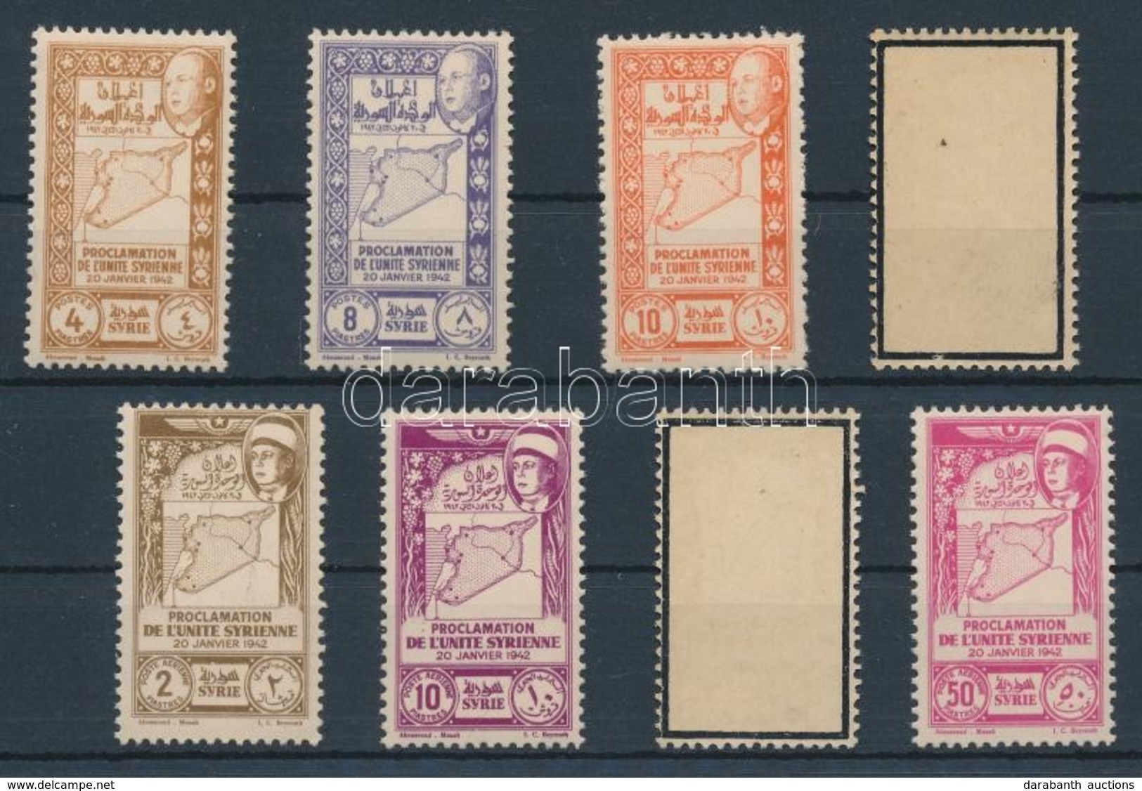 ** 1943 Mi 475-482 Felülnyomat A Hátoldalon / Surcharge On The Backside - Otros & Sin Clasificación