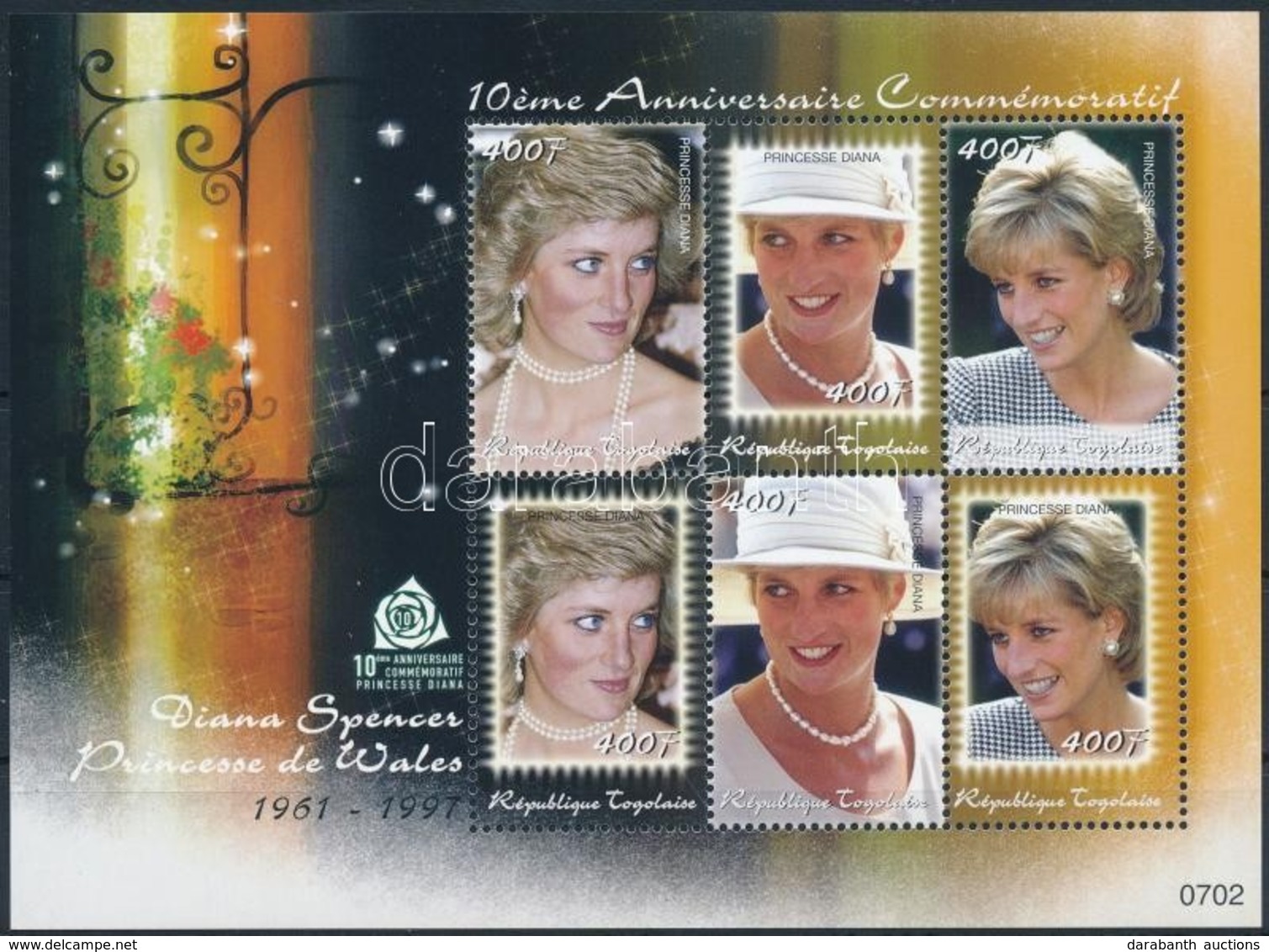 ** 2008 Diana Hercegnő Halálának 10. évfordulója Kisív Mi 3373-3375 - Sonstige & Ohne Zuordnung