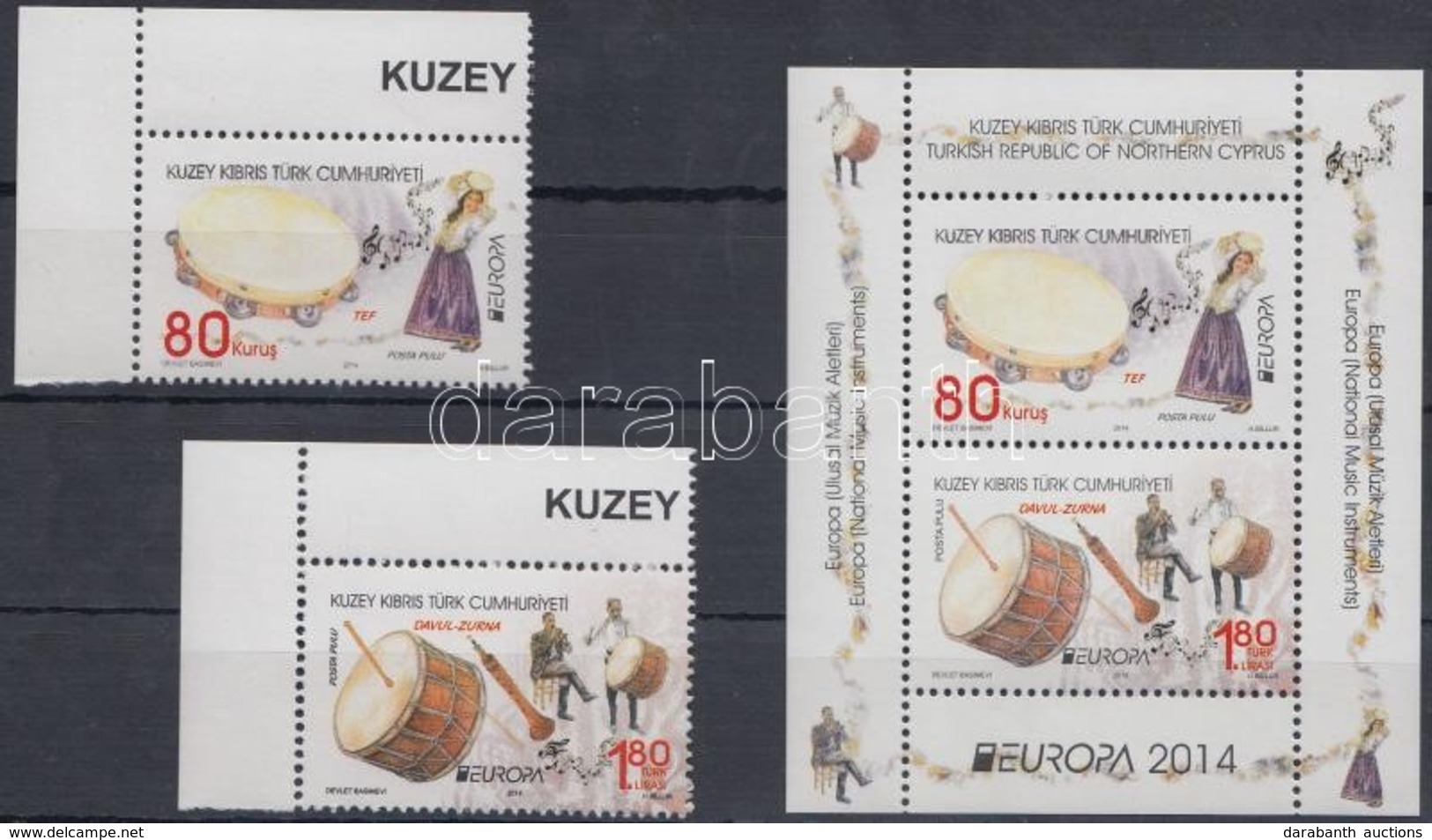 ** 2014 Europa CEPT Hangszerek ívsarki Sor + Blokk Mi 795-796 + 31 - Otros & Sin Clasificación