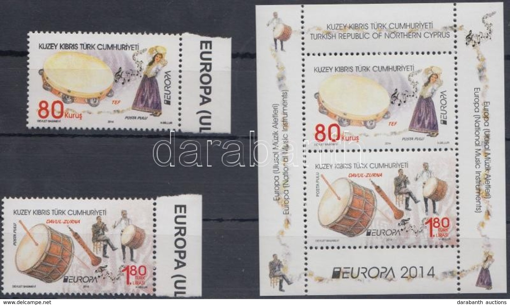 ** 2014 Europa CEPT Hangszerek ívszéli Sor + Blokk Mi 795-796 + 31 - Otros & Sin Clasificación