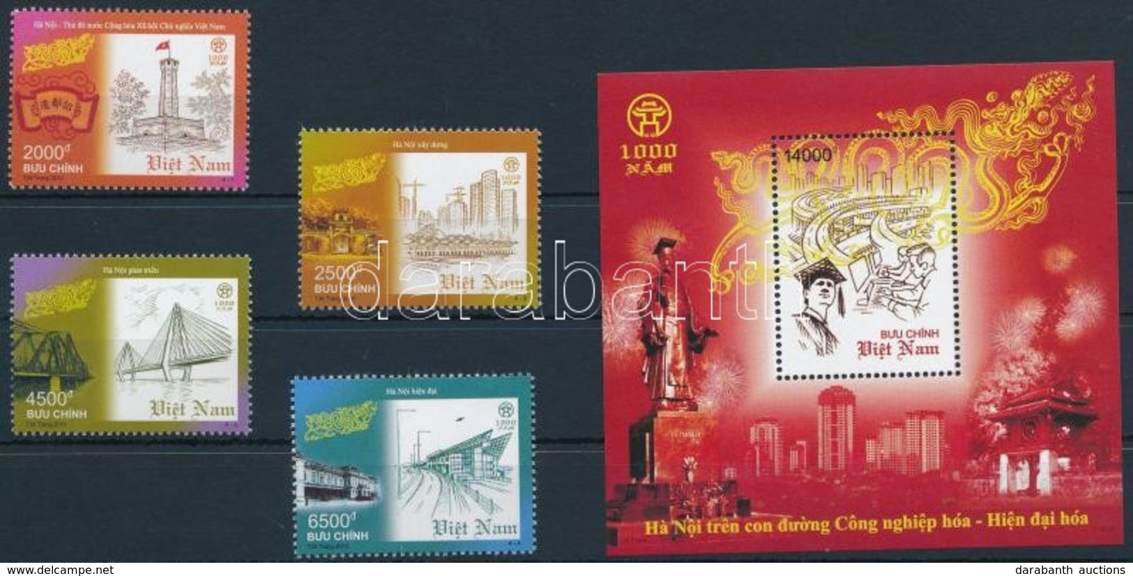 ** 2010 100 éves Hanoi Sor Mi 3557-3560 + Blokk Mi 155 - Altri & Non Classificati