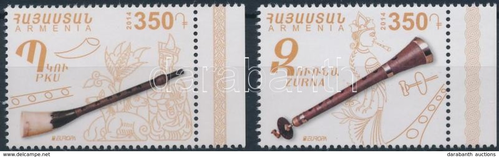 ** 2014 Europa CEPT, Hangszerek ívszéli Sor Mi 887-888 - Sonstige & Ohne Zuordnung