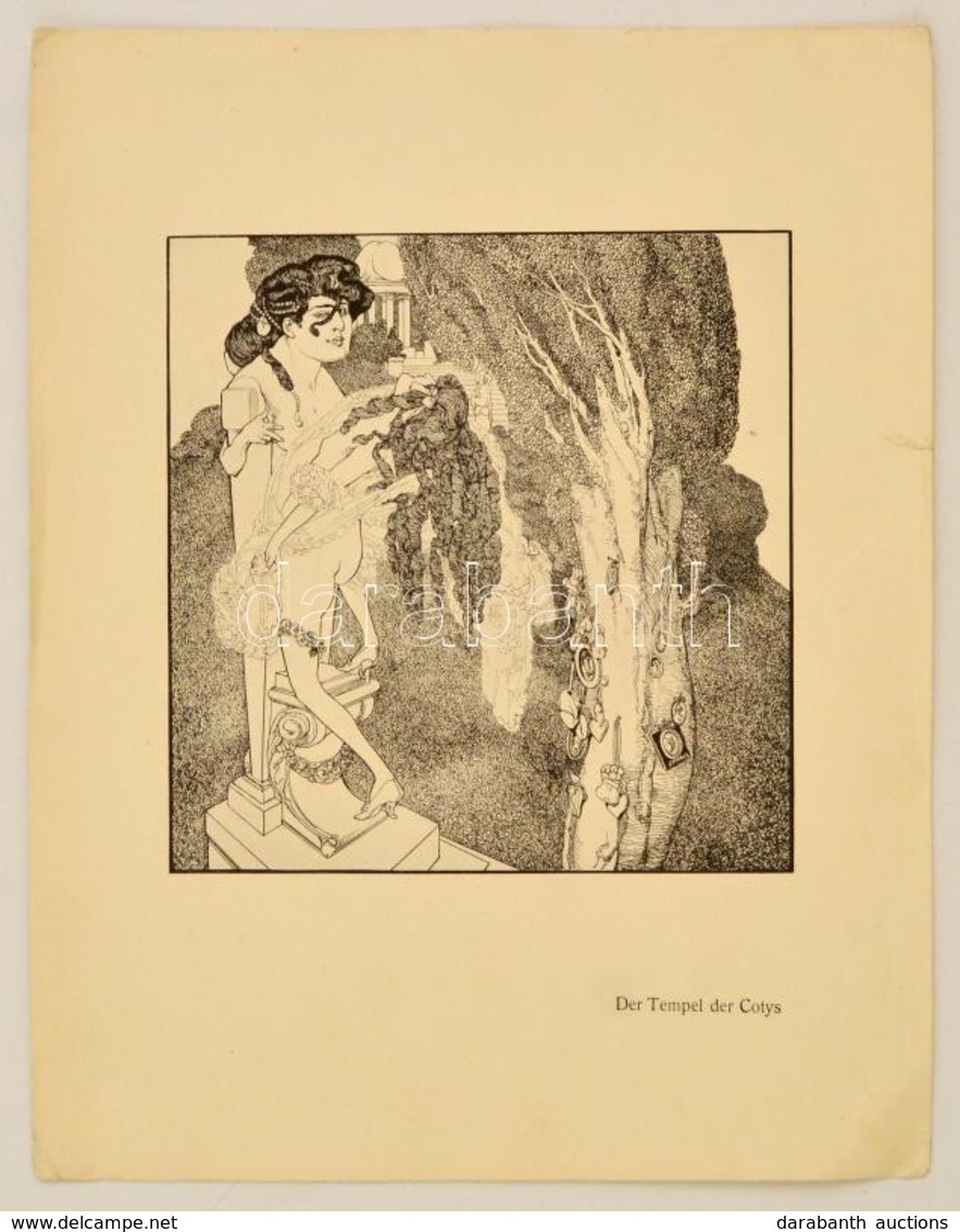 Franz Von Bayros (1866-1924): Der Tempel Der Cotys. A Der Toilettentisch Mappából Klisé, Papír, Jelzés Nélkül, 14x12 Cm - Sonstige & Ohne Zuordnung