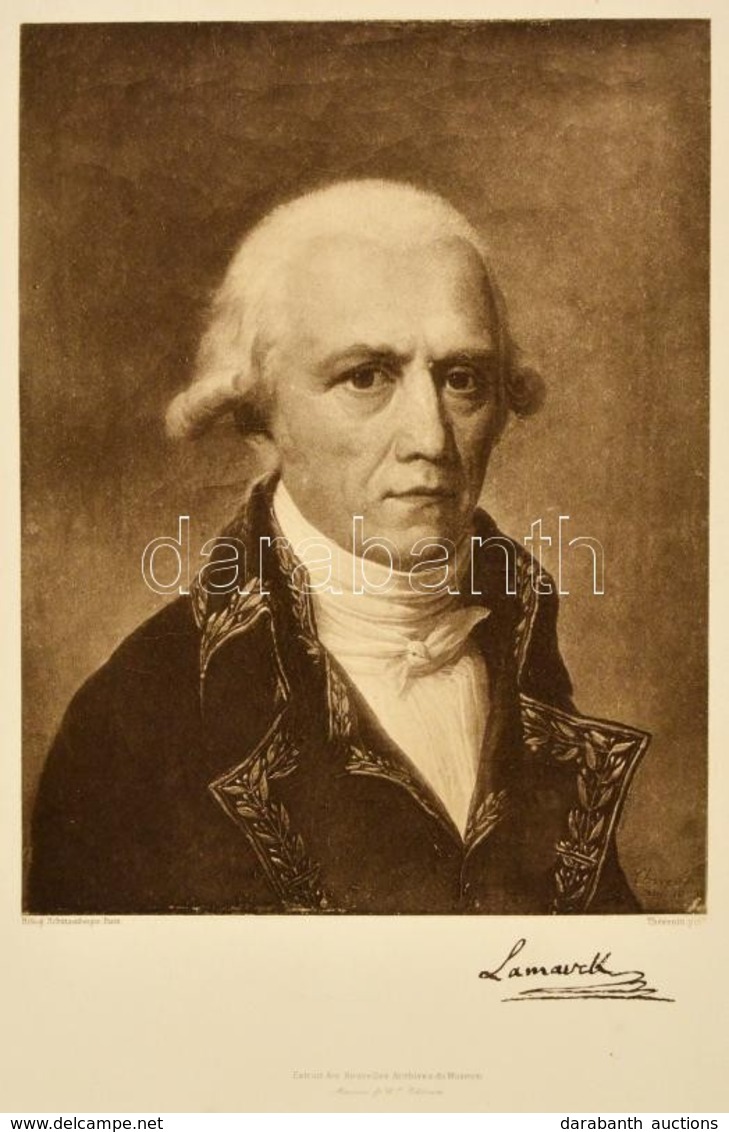 Jean-Baptiste Lamarck, Festmény Után Készült Acélmetszet-heliogravűr, Papír, Jelzett, 27×21 Cm - Stiche & Gravuren