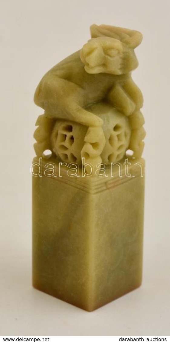 Nyulat ábrázoló Faragott Kő Kínai Pecsétnyomó / Chinese Seal Maker 12 Cm - Altri & Non Classificati