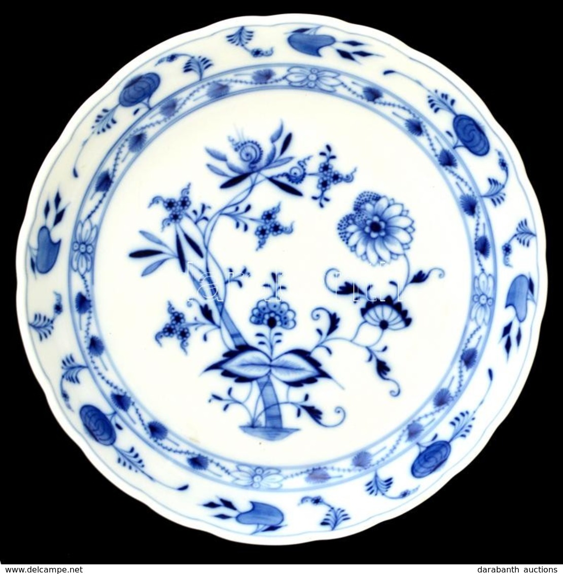 Meissen Tál, Máz Alatti Festéssel, Apró Lepattanással, D: 27 Cm - Otros & Sin Clasificación