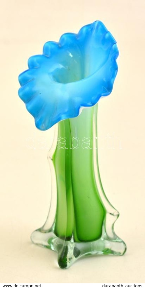 Virág Váza, Többrétegű, Anyagában Színezett, Jelzés Nélkül, M: 20,5 Cm - Glas & Kristall